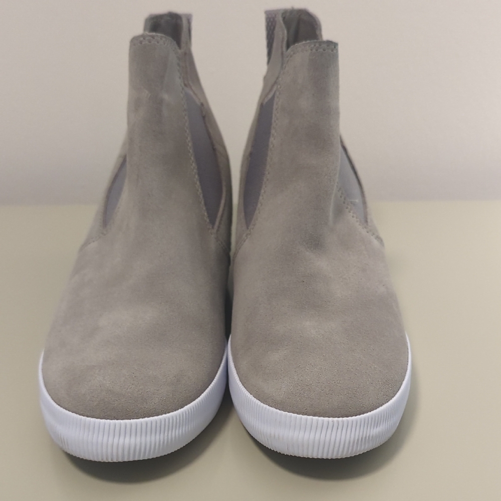 Sorel Taupe Suede Slip-On Boots
